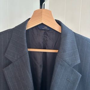 Brooks Brothers 346 Stretch Stripe Sport Coat Gray Wool Blend Blazer Mens 43R